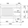 STX7111 - 103.0166.821 - Standaard - Opbouwspoeltafel / 1000 x 600 mm / 1 bak /
