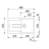 Plados Elegance AM8610 - Inbouw - 860 x 500mm - 1 bak - omkeerbaar - Nanostone D