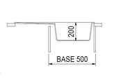 Plados Elegance AM8610 - Inbouw - 860 x 500mm - 1 bak - omkeerbaar - Nanostone M