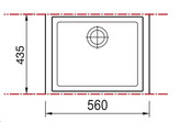Plados One ON5610ST - Onderbouw - 560 x 435mm -1 bak - Ultragranit Nero Matt