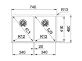 BXX220/1201 - 127.0390.406 - BOX - Vlakbouw-  SlimTop- en onderbouwspoelbak / 74