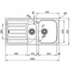 Franke FLX651 Flash - Inbouwspoeltafel / 1000 x 500 mm / 1 1/2 bak / Glad