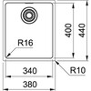 MRX1103401 - 122.0535.110 - Maris onderbouwspoelbak / 380 x 440 mm / Glad