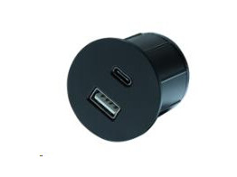 Lanesto - Piccolo Rond -inbouwstopcontact met USB-A   C aansluiting - Zwart