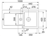 Franke MRK651 Maris - Inbouwspoeltafel / 1000 x 510 mm / 1 bak / Omkeerbaa Wit