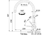 301952 - 115.0628.253 - Kraan Eos Neo zwenkbare uitloop / zijdelingse bediening