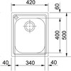 AMX6101 - 101.0166.792 - Armonia - Inbouwspoeltafel / 420 x 500 mm / 1 bak / Gla