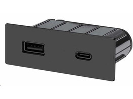 Lanesto - Piccolo Rechthoekig stopcontact met USB-A   C aansluiting - Gun Metal