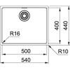 MRX1105001 - 122.0535.162 - Maris onderbouwspoelbak / 540 x 440  mm/ Glad