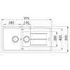 Franke BFG651 Basis - Inbouwspoeltafel / 970 x 500 mm / 1 1/2 bak / Mat Zwart