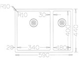 Lanesto Burgos - Vlak- en onderbouw - 590x440 mm - Koper