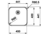 SRX2104001 - 127.0694.606 - Smart - Vlakbouw-   SlimTopspoelbak / 441 x 441 mm /