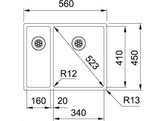 BXX260/160R1 - 127.0390.405 - BOX - Vlakbouw-  SlimTop- en onderbouwspoelbak / 5