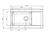 Lanesto Cadiz - Inbouwspoeltafel 1 bak met verlek - Fybertec - 860 x 500mm