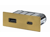 Lanesto - Piccolo Rechthoekig inbouwstopcontact met USB-A   C aansluiting -Goud
