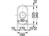 ARX1101701 - 112.0251.104 - Ariane - Onderbouwspoelbak / 170 x 320 mm / Glad