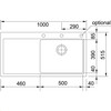 Franke MTG611SGR1 Mythos - Inbouwspoeltafel / 1000 x 515 mm / 1 bak / Steengri