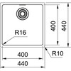 MRX1104001 - 122.0535.161 - Maris onderbouwspoelbak / 440 x 440  mm/ Glad