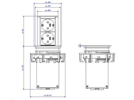 Bachmann - Elevator inbouwstopcontact - RVS-look
